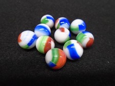 VINTAGE 10 MARBLE KING 3 COLOR "RAINBOW" MARBLE GROUP EX. CONDITION 