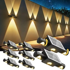 LED Solar Power Fence Lights Deck Door Wall Patio Outdoor Garden Lamp Yard Decor