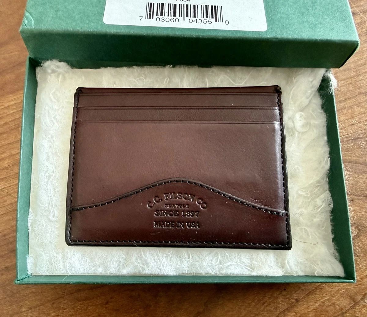 Portefeuille En Cuir Filson Marron - Modèle Atelier Long Snap, Série Limitée (50 Made), Neuf Avec étiquette