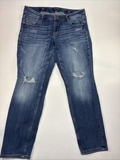 Vigoss Womens Jagger Skinny Jeans Classic Fit Distressed Medium Wash Size 16