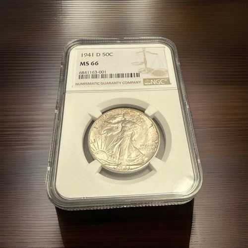 1941-D Walking Liberty Half Dollar 50C NGC MS66 – Brilliant Luster – Denver Mint