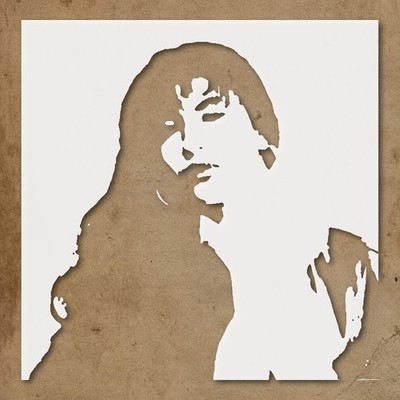 Elegant Silhouette of a Person with Long Hair for Crafting Stencils - StencilAir