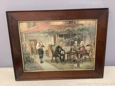 Hand Colored Etching Print Water for the Dog Satire English Men Dog Outdoor 