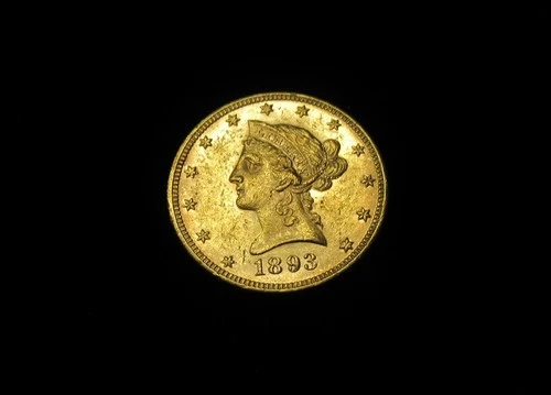 1893 $10 US GOLD LIBERTY 90% PRE 1933 EAGLE UNCIRCULATED BU GOLD COIN AT MELT !!