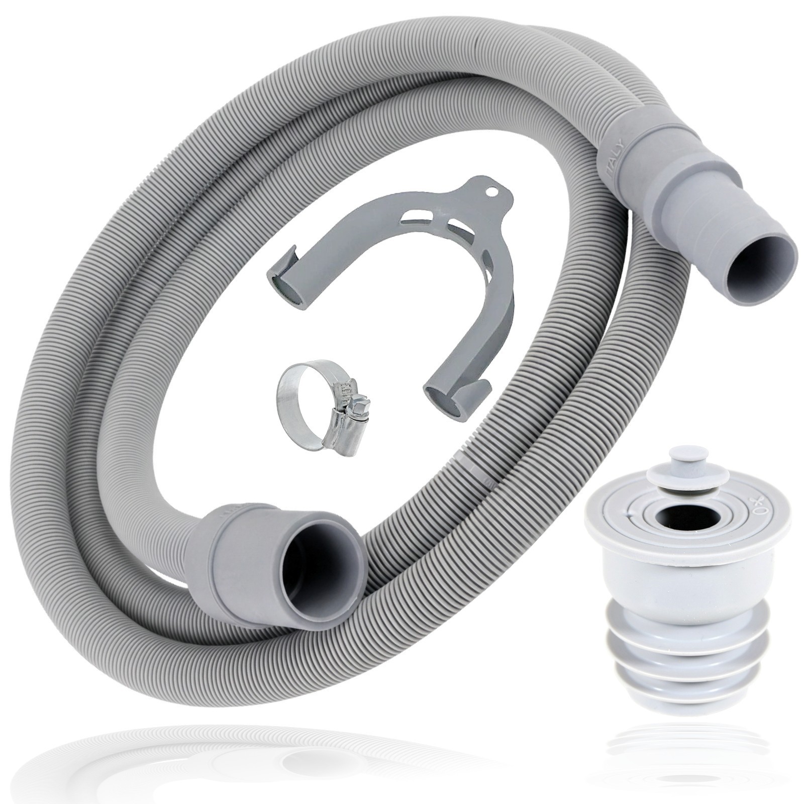 Drain Hose Seal Plug Kit Washing Machine Dishwasher Waste Pipe Extension 2.5m