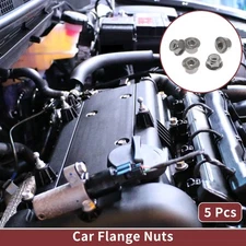 5 Pcs M4*0.7 Flange Nuts Aluminum alloy Embossed Hex Thread Titanium Tone Gray