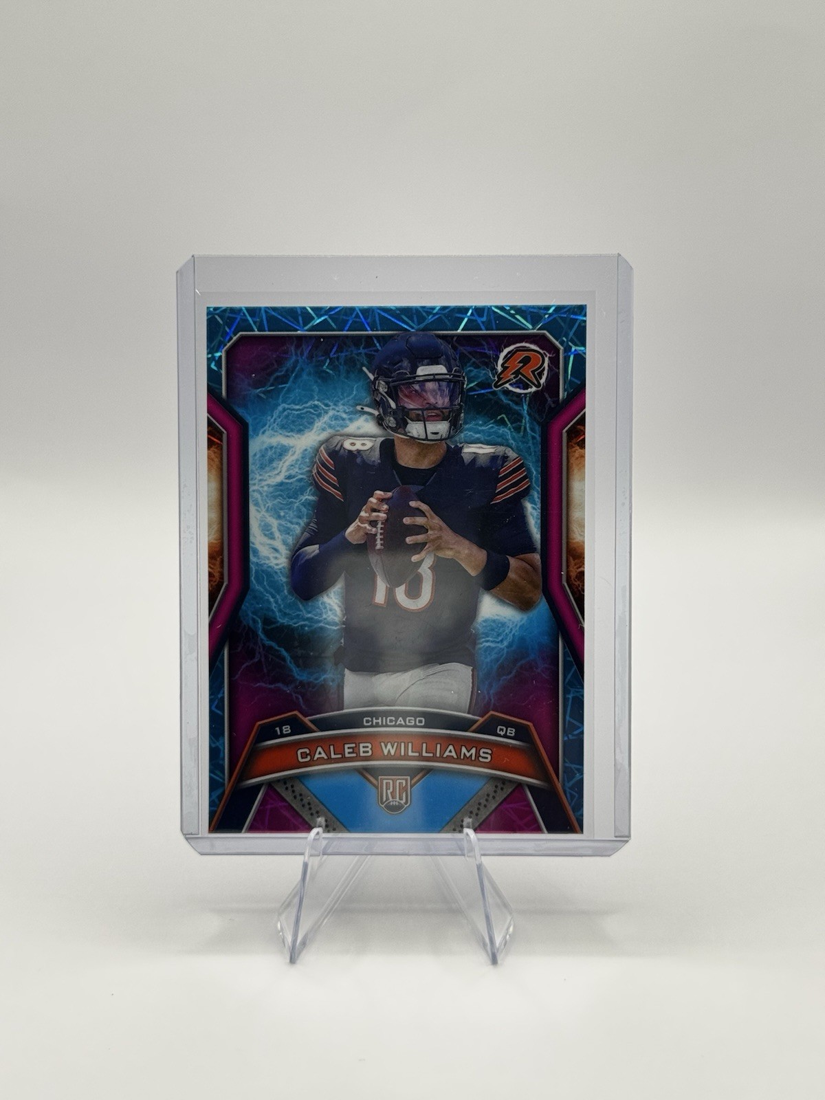 2024 Topps Resurgence Caleb Williams #117 Sky Blue & Pink Shock Refractor (RC)