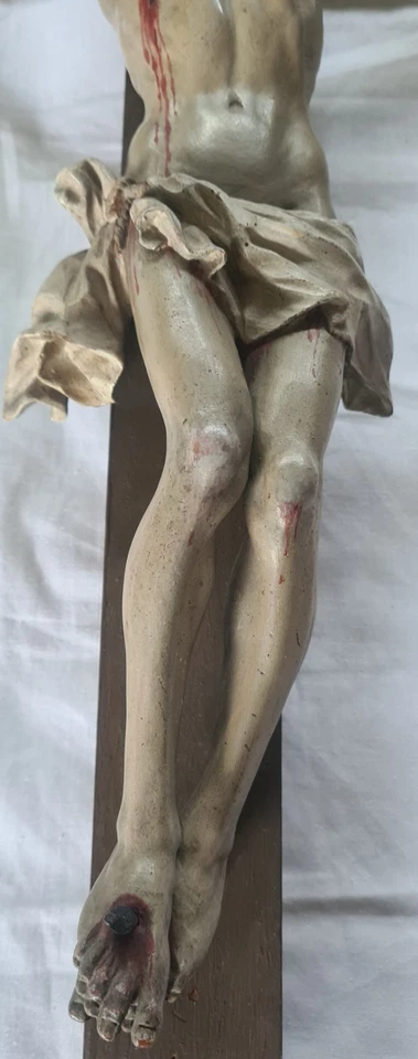 TOLLER BAROCK CHRISTUS am KREUZ HOLZ JESUS FIGUR 18. Jhd. KIRCHE ALTAR SKULPTUR - Bild 4 von 4