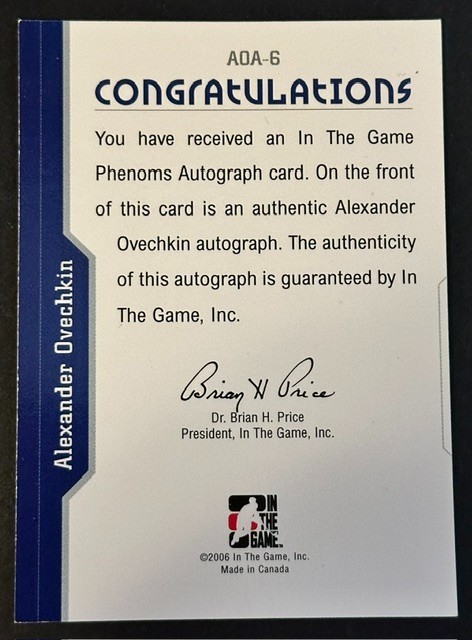 Alexander Ovechkin Card Lot.  In The Game Phenoms SP.  Heroes and Prospects. view 11