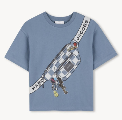 Marc Jacobs Boys 3T Blue Logo Graphic Crew Neck Short Sleeve Cotton T-Shirt