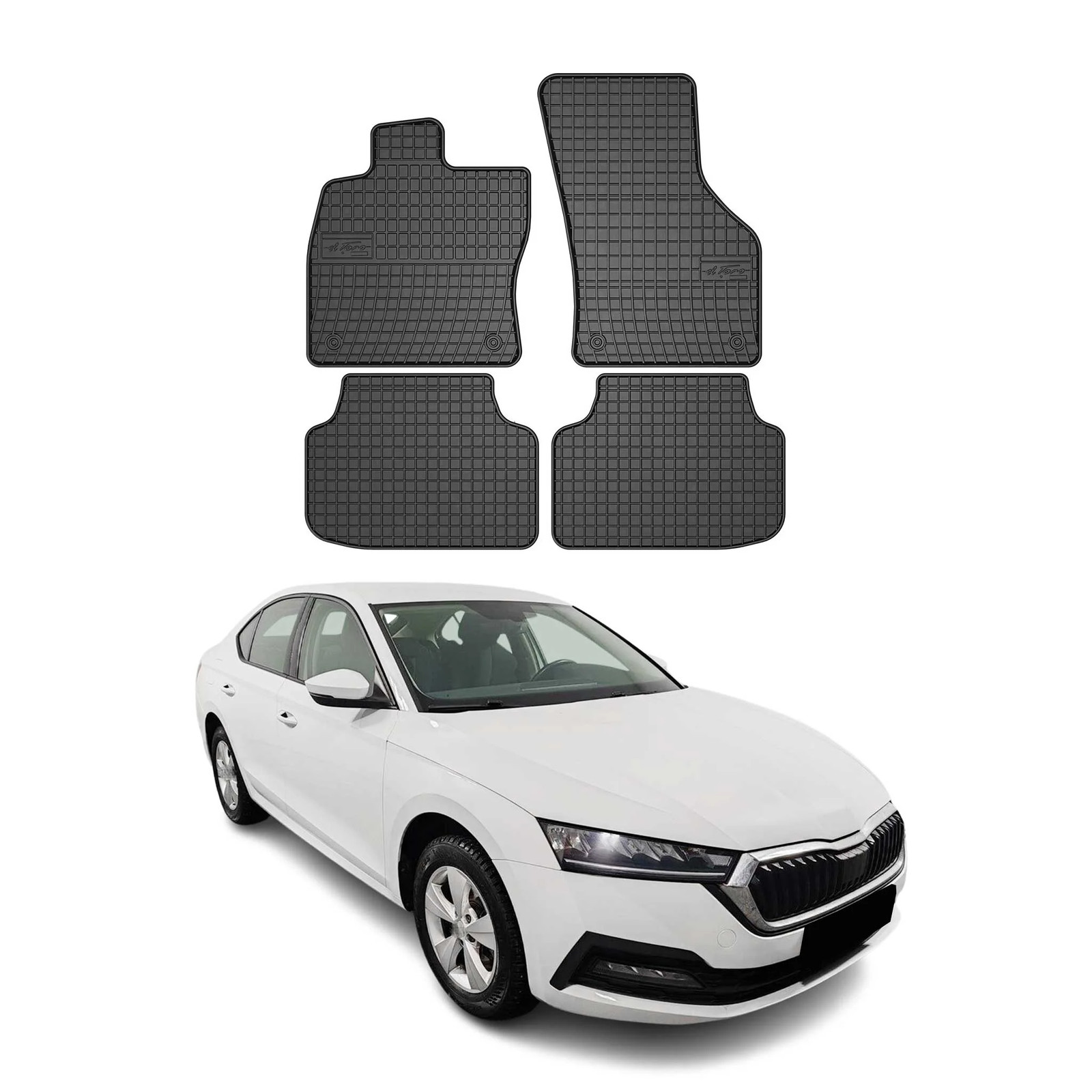 Tapis de sol Skoda Octavia 2019-2025 OMAC en caoutchouc 3D noir
