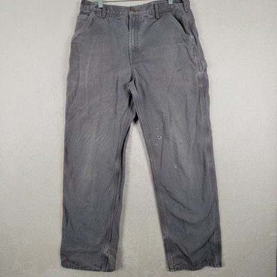 Vintage CARHARTT B111 MOS Dungaree Fit Pants 36X34 Plaid Cotton Lined