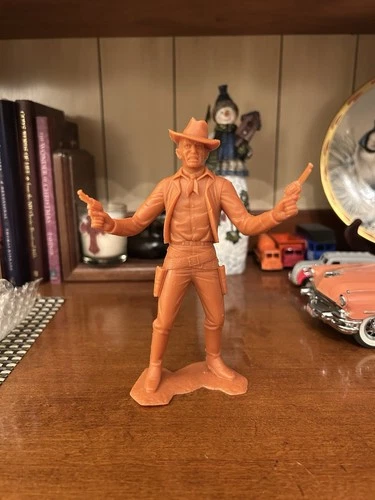 1964 Louis Marx 6” Western Cowboy Plastic Figure Dual Pistols See Pics Read!