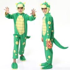 Kids Green Dinosaur Halloween Costume for Child Dinosaur Dress Up Party