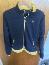 ARIAT JACKET Zip Up Western PENNANT SOFTSHELL TWILL Gold Colored Zipper Logo Med