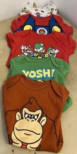 Super Mario Baby One Piece 5 Pack 0-3 Months