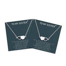 Sisters Necklace Best Friend Friendship Heart Matching Necklaces for 2pcs