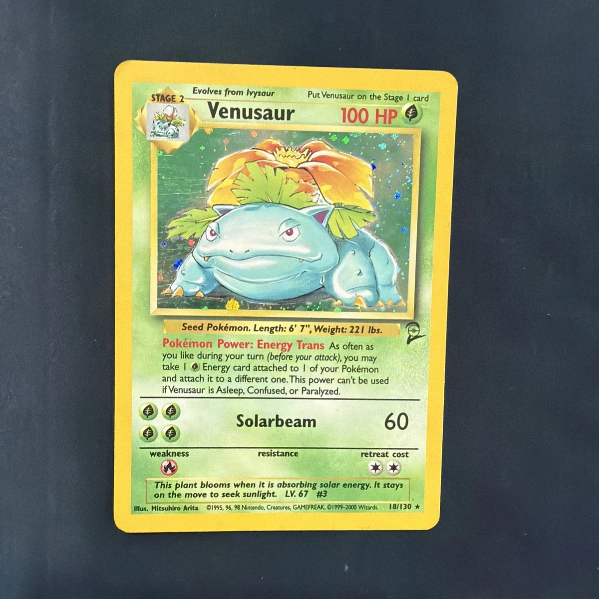 Venusaur Pokémon TCG Holo Rare Base Set 2 Individual Collectible