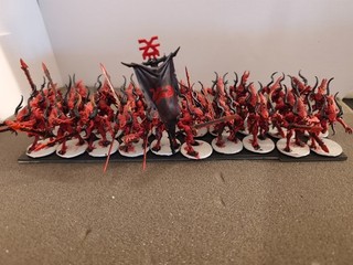Warhammer 30 Bloodletters of Khorne Painted Magnetised Bases Chaos Daemons