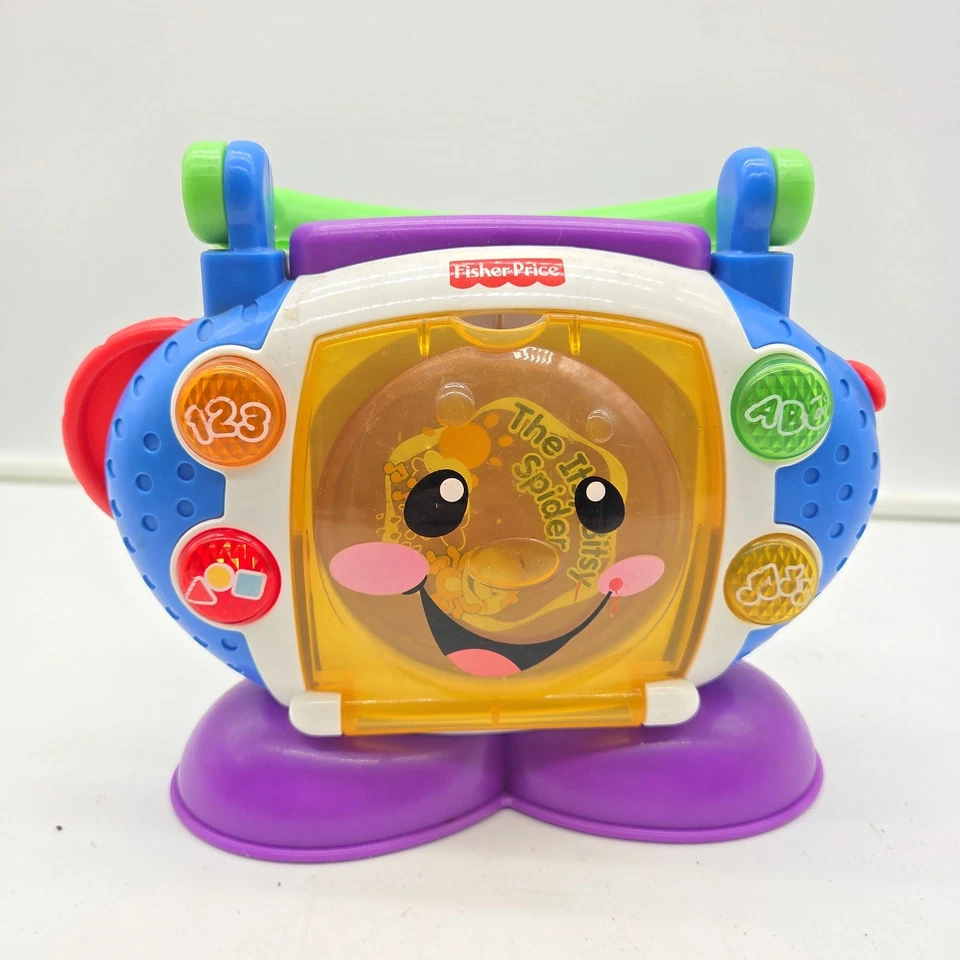 2008 Fisher-Price Laugh & Learn Boombox Player Toy w/ 2 Discs – Tested Works  - Image 2 of 4