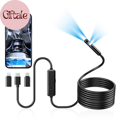 Endoscope Camera with Light, Dual-Lens 1920P HD Borescope with 8 Adjustable LED