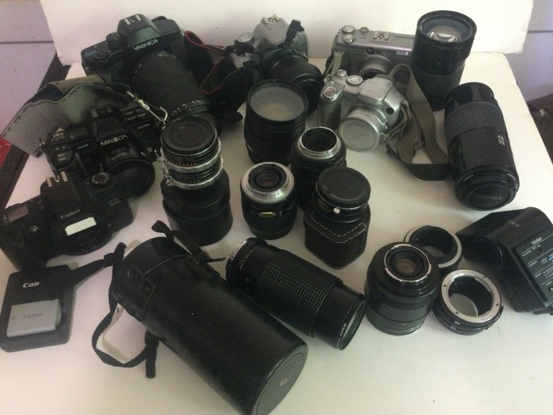 Huge Lot of Cameras and Lenses Cannon, Minolta and MORE - Estate