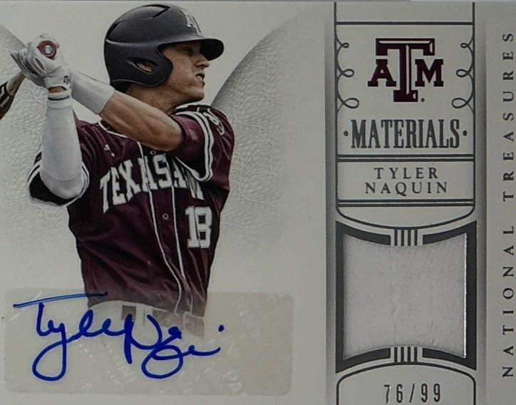 Tyler Naquin Rookie Auto PSA 9/8 -2015 National Treasures w/Relic /99 -Texas A&M - Image 4 of 4