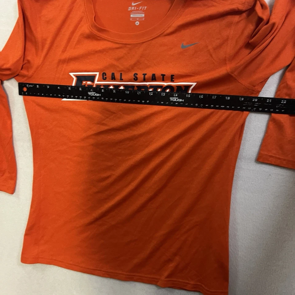 Nike Cal State Fullerton Long Sleeve Shirt Dri Fit Men's Size Medium Orange - Image 4 of 4
