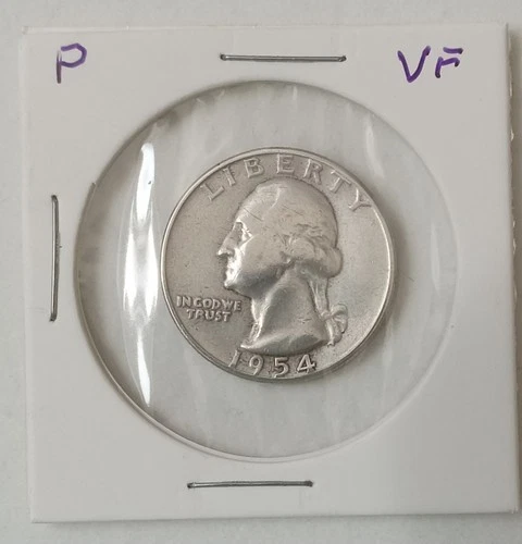 1954-P Washington quarter, 90% silver coin