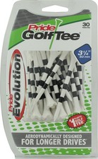 Pride Golf Evolution Striped 3 1/4" 30 Count White/Black Golf Tees New