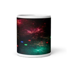 Cultural Fusion 11oz Ceramic Mug: Global Lanterns & Fireworks