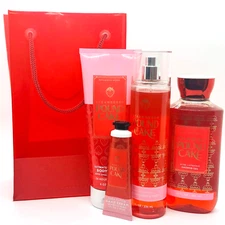Bath & Body Works STRAWBERRY POUND CAKE Fragrance Mist Cream Shower Gel Gift Bag