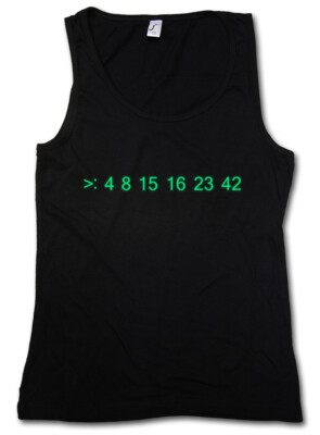 LOST CODE DAMEN TANK TOP number Numbers Lottery Computer Hugo Hurley Dharma