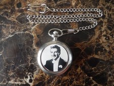 LIBERACE CHROME POCKET WATCH WITH CHAIN NEW 