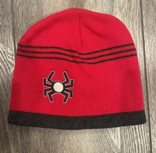 Spyder Snowboard Men Fleece Beanie Knit Embroidered Logo Red One Size
