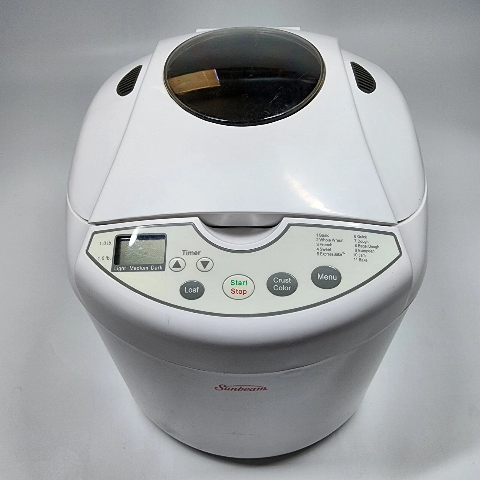 Sunbeam Digital Breadmaker Model 5890 Loaf 1.5 LB 11 Settings w Manual