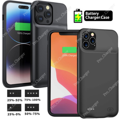 External Battery Charger Case Power Bank Cover For iPhone 14 13 12 11 XR X 8 7 6