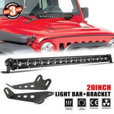 20'' in LED Light Bar Spot+Hood Mounting Brackets for Jeep Wrangler JK 2007-2017