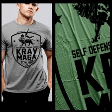 Krav Maga T-shirt Special Forces Military Martial Arts Combat Defense lion tee