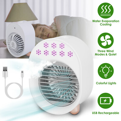 Portable Air Conditioner Desktop Fan Water Cooler Humidifier USB