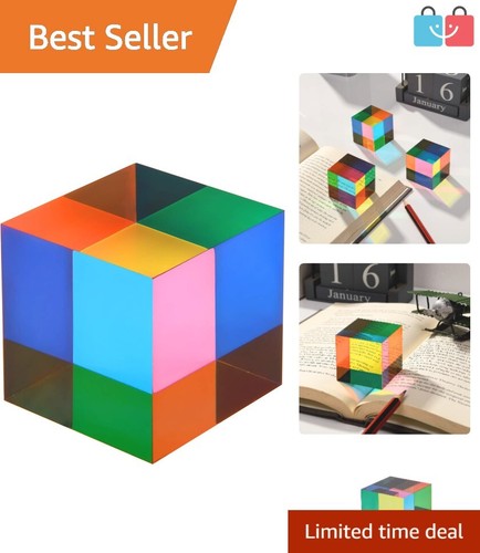 Multi-Color 1.57 Inch Acrylic Cube - Engaging Toy & Elegant Desk Decor ...