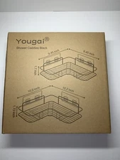 Yougai Shower Caddy Corner Bath Storage Shelf Bathroom (2)  Black NIB!!