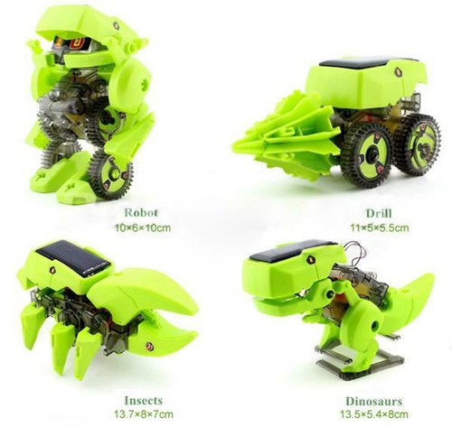 Dinosaur Robot DIY Intelligent Toy 4 In 1 Solar Powered Robot Set - Picture 4 of 5