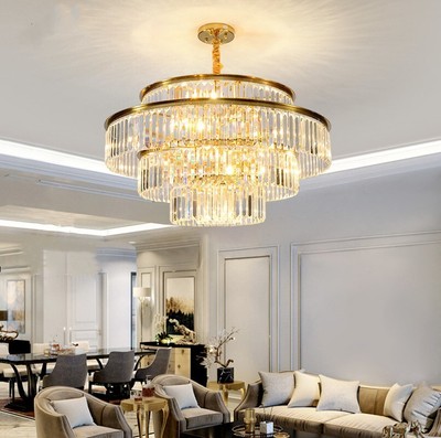 24'' K9 Crystal Chandelier Ceiling Light Flush Mounted Luxury Lighting Fixture