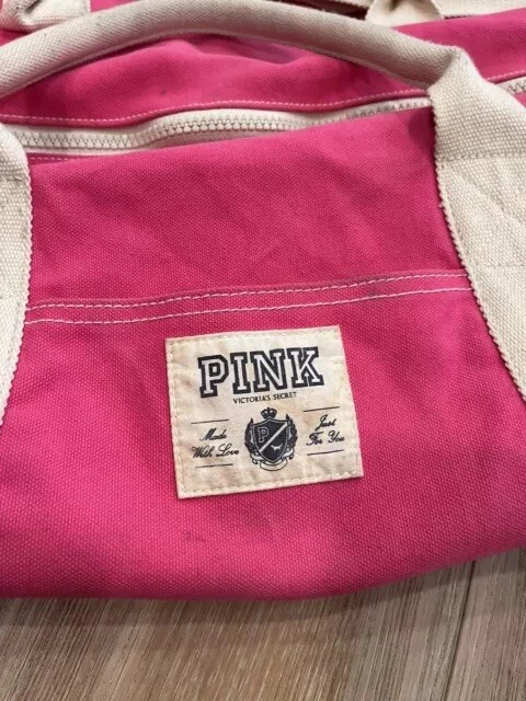 Victoria's Secret PINK Large Duffel Bag Y2K Canvas Travel Large - Image 2 of 4