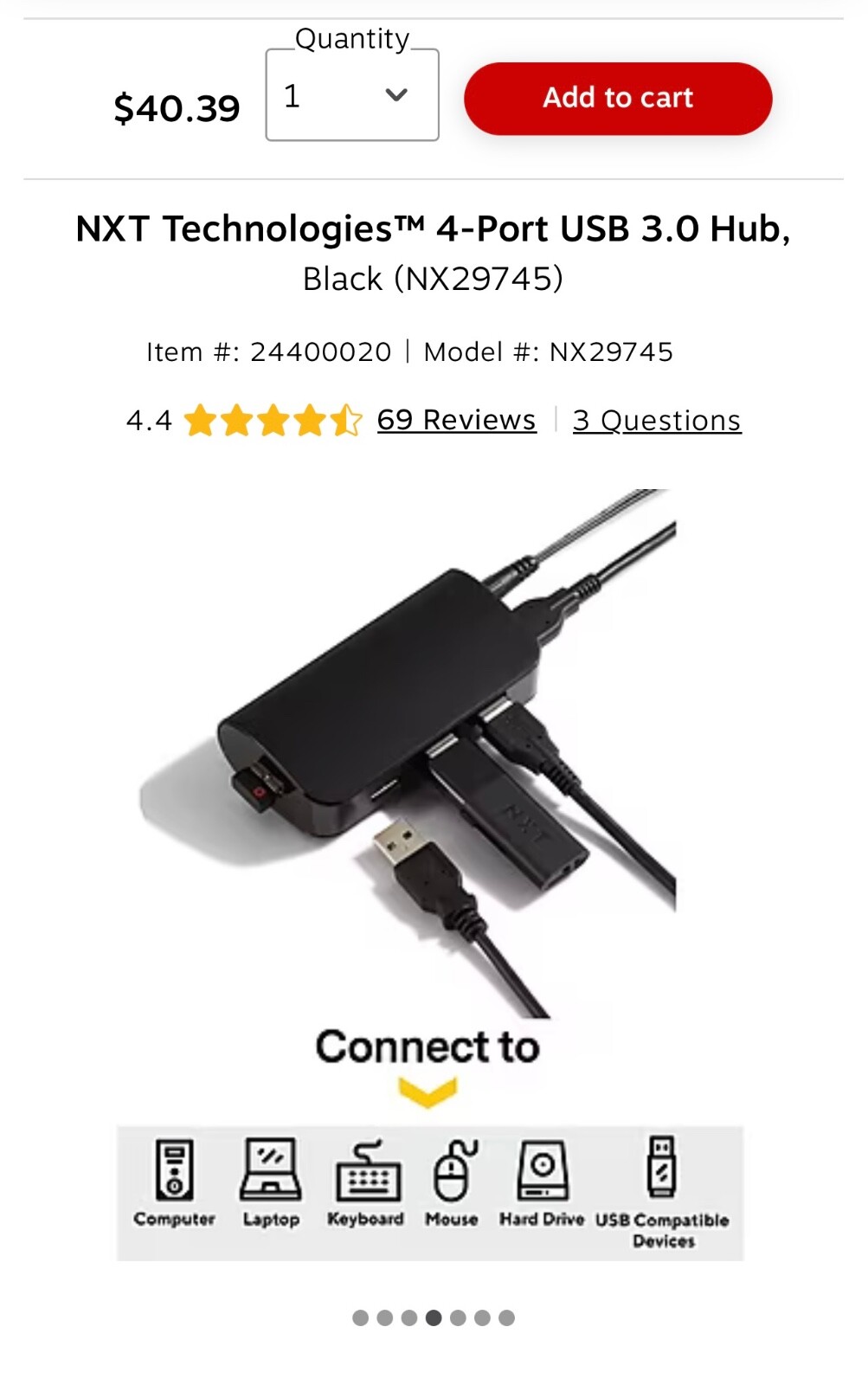 Hub USB 3.0 de 7 puertos, compacto, portátil, producto de EE. UU., envío rápido desde EE. UU. Para laptop y PC, imagen 8