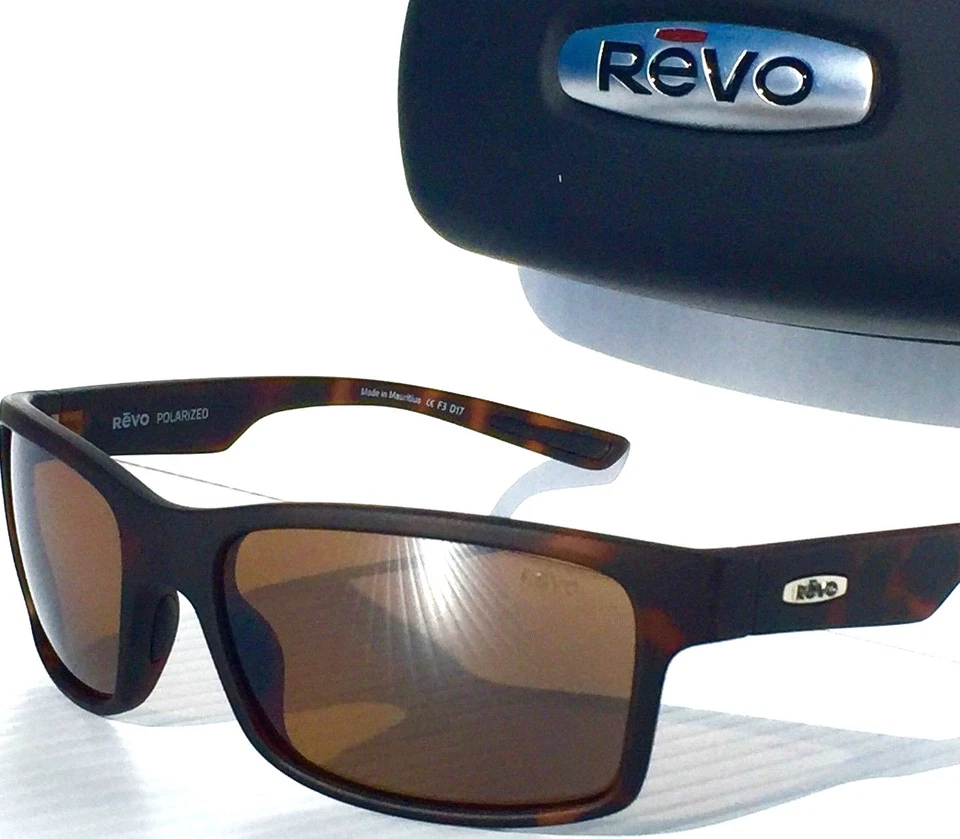 NUEVO* REVO CRAWLER Tortuga Mate POLARIZADO Marrón Terra Len Gafas de Sol 1027 02 BR Foto 4 de 4
