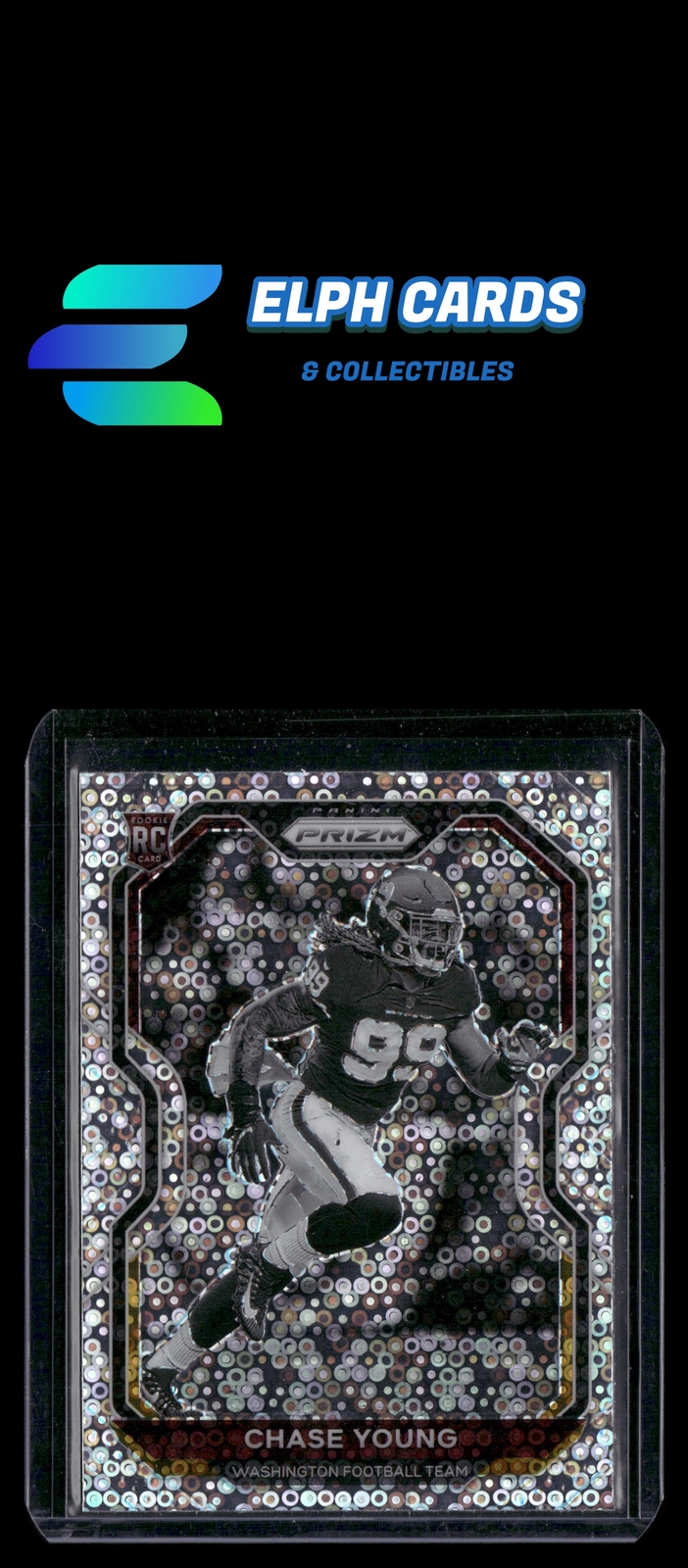 2020 Panini Prizm #383 Chase Young Prizm No Huddle Negative Variation