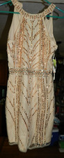Windsor Sleeveless W. Sequins Dress Style # 658-212385 Natural Size Medium NWT