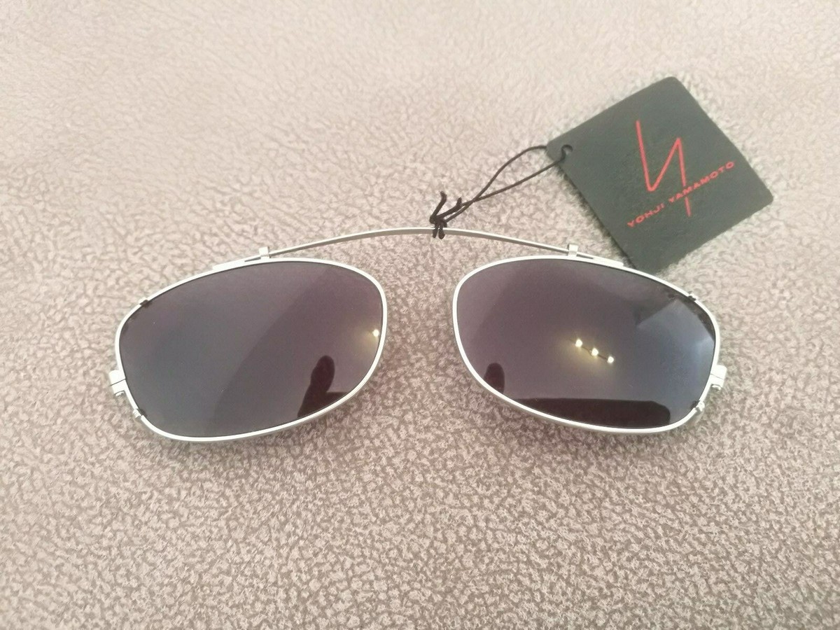 YOHJI YAMAMOTO Vintage CLIP-ON Sunglasses 52-9014 Matte Silver